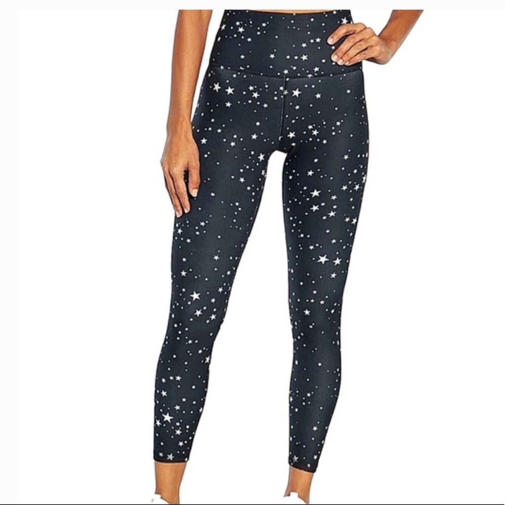 NWT Wildfox Sweat High Waist Rise Black White Scattered Stars 7/8 Leggings Small